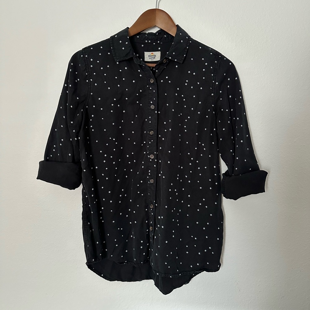 Marine Layer | Starry Black Button Down Shirt